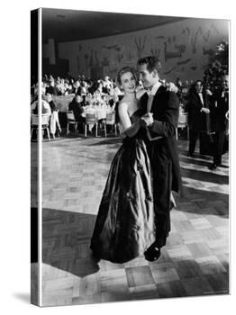 Actress Joanne Woodward Dances with Paul Newman at the 1st Governor's Ball, Beverly Hilton Hotel-J. R. Eyerman-Premier Image Canvas