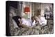 Actress Sophia Loren and Husband Carlo Ponti Lying Across a Bed Together-Alfred Eisenstaedt-Premier Image Canvas