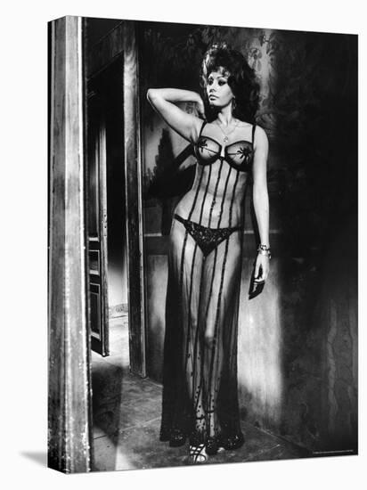 Actress Sophia Loren Costumed in Brothel Scene From the Movie "Marriage Italian Style"-Alfred Eisenstaedt-Premier Image Canvas