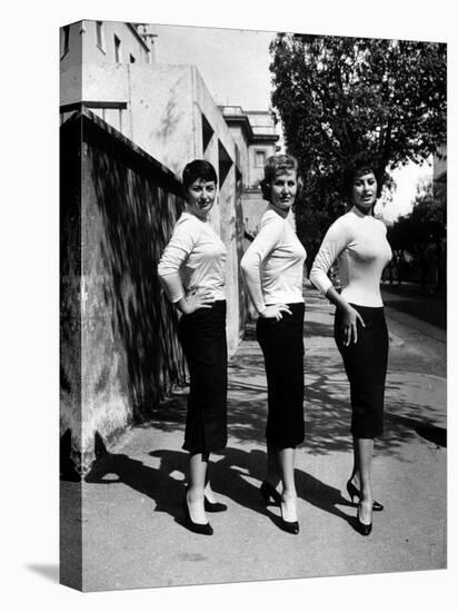 Actress Sophia Loren Posing with Her Mother and Her Sister-Loomis Dean-Premier Image Canvas