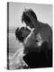 Actress Terry Moore Hugging Actor Robert Wagner on the Beach-George Silk-Premier Image Canvas