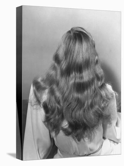 Actress Veronica Lake Posing with Her Glorious, Wavy Honey Blond Hair Cascading over Her Shoulders-Bob Landry-Premier Image Canvas