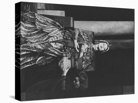 Actress Vivien Leigh as Queen Cleopatra, on Her Throne in Stately Robes in "Caesar and Cleopatra"-Cornell Capa-Premier Image Canvas