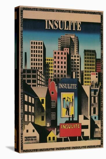 Ad for Insulite Insulation, City Scape-null-Premier Image Canvas