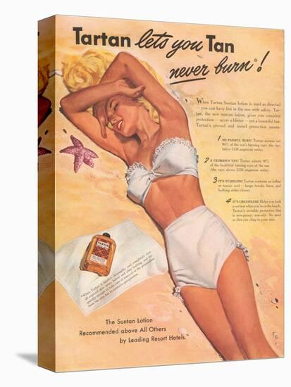 Ad for Sun Tan Lotion-null-Stretched Canvas