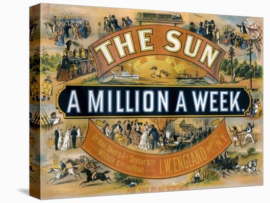 Ad for the New York Sun, a Weekly Newspaper, c.1880-null-Premier Image Canvas