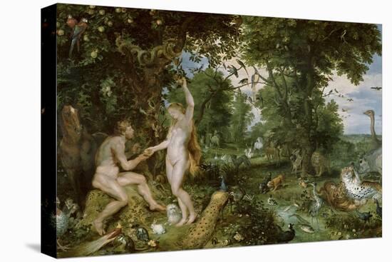 Adam and Eve in Paradise, circa 1610-15-Jan Brueghel the Elder-Premier Image Canvas