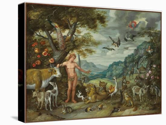 Adam Naming the Animals, from the Story of Adam and Eve-Jan Brueghel the Younger-Premier Image Canvas