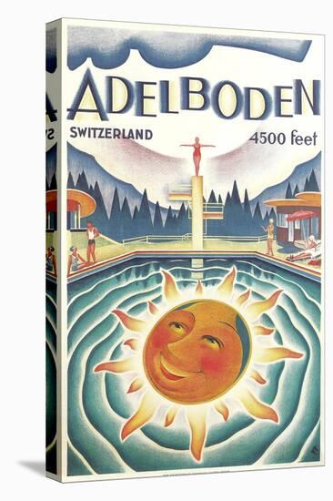 Adelboden Switzerland Travel Poster-null-Stretched Canvas