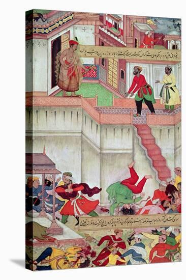 Adham Khan Being Thrown from the Walls of Agra, from the `Akbarnama', Mughal-null-Premier Image Canvas