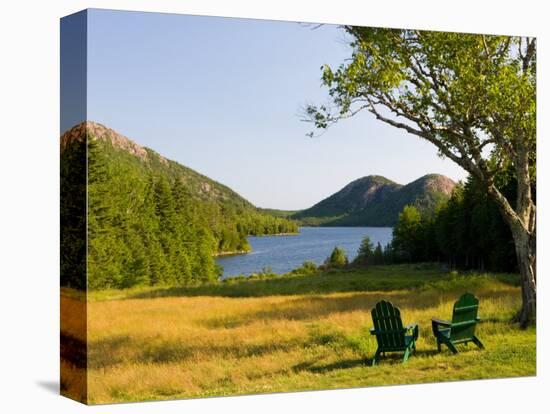 Adirondack Chairs on the Lawn of the Jordan Pond House, Acadia National Park, Mount Desert Island-Jerry & Marcy Monkman-Premier Image Canvas