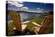 Adirondack Chairs Overlooking Booth Bay Harbor-George Oze-Premier Image Canvas