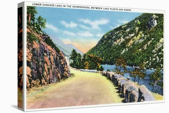 Adirondack Mts, New York - View of Lower Cascade Lake-Lantern Press-Stretched Canvas