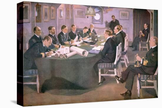 Admiral Sir David Beatty Reads the Terms of the Armistice to the German Delegate-Sir John Lavery-Premier Image Canvas