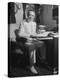 Admiral William F. Halsey Sitting at His Desk Aboard Aircraft Carrier "Enterprise"-Peter Stackpole-Premier Image Canvas