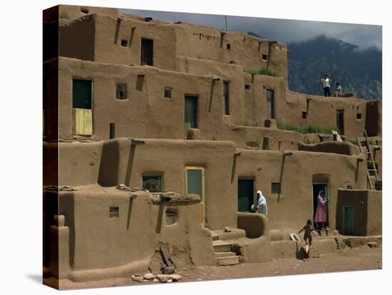 Adobe Buildings of Taos Pueblo, Dating from 1450, UNESCO World Heritage Site, New Mexico, USA-Woolfitt Adam-Premier Image Canvas
