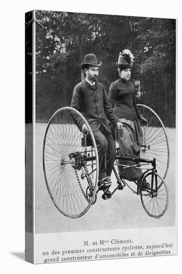 Adolphe Clement and His Wife on a Tricycle-null-Premier Image Canvas