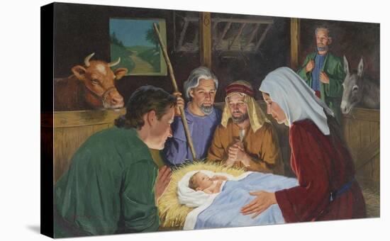 Adoration of the Shepherds-Robert Berran-Stretched Canvas