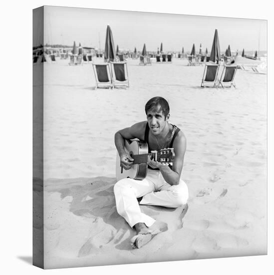 Adriano Celentano with the Guitar at the Beach-Marisa Rastellini-Premier Image Canvas