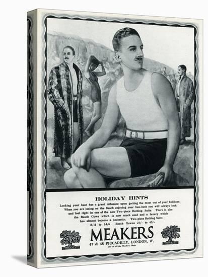 Advert for Meakers Mens Swimwear 1927-null-Stretched Canvas