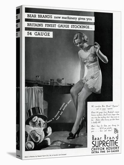 Advert for Stockings by Bear Brand 1934-null-Stretched Canvas