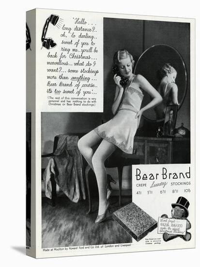 Advert for Stockings by Bear Brand 1934-null-Stretched Canvas