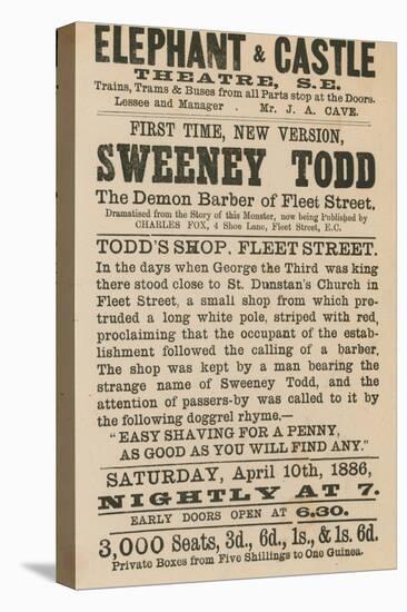 Advert for Sweeney Todd the Demon Barber of Fleet Street-null-Premier Image Canvas