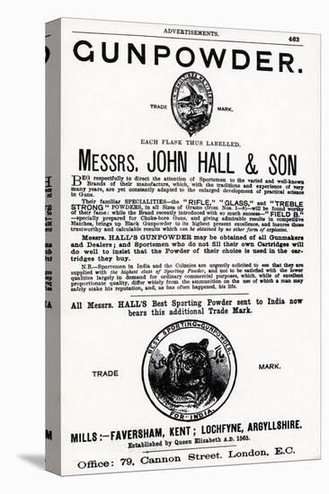 Advertisement for Gunpowder by Messrs. John Hall and Son-null-Premier Image Canvas