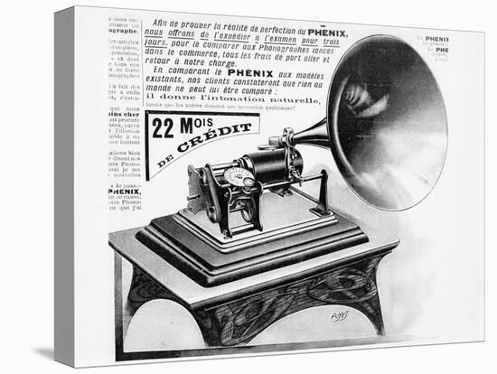 Advertisement for the Phonograph, C.1905 (Engraving) (B/W Photo)-French-Premier Image Canvas