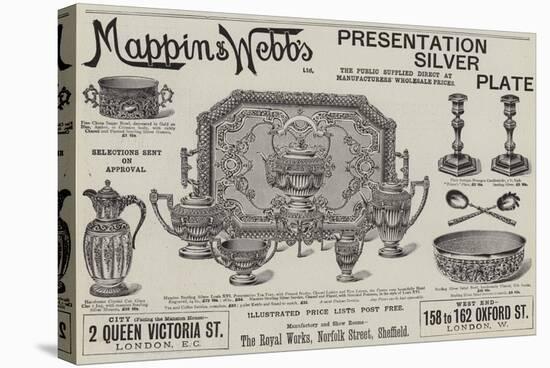 Advertisement, Mappin and Webb's Presentation Silver Plate-null-Premier Image Canvas