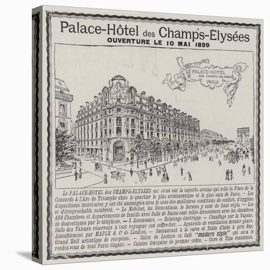 Advertisement, Palace-Hotel Des Champs-Elysees-null-Premier Image Canvas