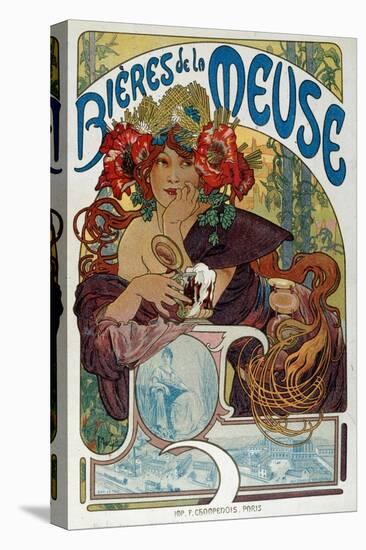 Advertising Poster for “” Les Bieres De La Meuse”” Illustrated by Alphonse Mucha (1860-1939) 1898 P-Alphonse Marie Mucha-Premier Image Canvas