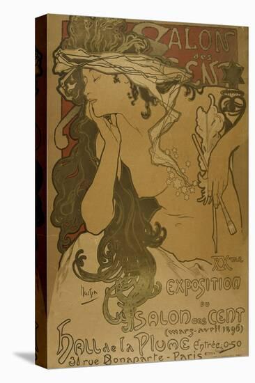 Advertising Poster for the 20th Exhibition of Salon Des Cent-Alphonse Mucha-Premier Image Canvas