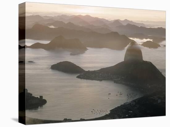 Aerial at Dusk of Sugar Loaf Mountain and Rio de Janeiro-Dmitri Kessel-Premier Image Canvas