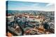 Aerial drone view of Carmo Church and surrounding historic neighbourhood in Chiado-Alexandre Rotenberg-Premier Image Canvas