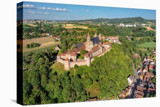 Aerial of Comburg Benedictine Monastery, Steinbach, Kocher Valley, Schwabisch Hall, Hohenlohe-Markus Lange-Premier Image Canvas