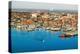 Aerial of downtown Portland Harbor and Portland Maine with view of Maine Medical Center, Commerc...-null-Premier Image Canvas