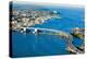 Aerial of downtown Portland, Maine showing Maine Medical Center, Commercial street, Old Port, Ba...-null-Premier Image Canvas