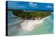 Aerial of little island with white sand beach, the Ile aux Recifs, Rangiroa atoll, Tuamotus-Michael Runkel-Premier Image Canvas