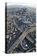 Aerial of Los Angeles with a Freeway Interchange in the Foreground and Downtown Usa-Natalie Tepper-Stretched Canvas