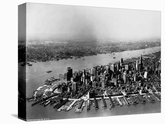 Aerial of Lower Manhattan and Hudson River-null-Premier Image Canvas