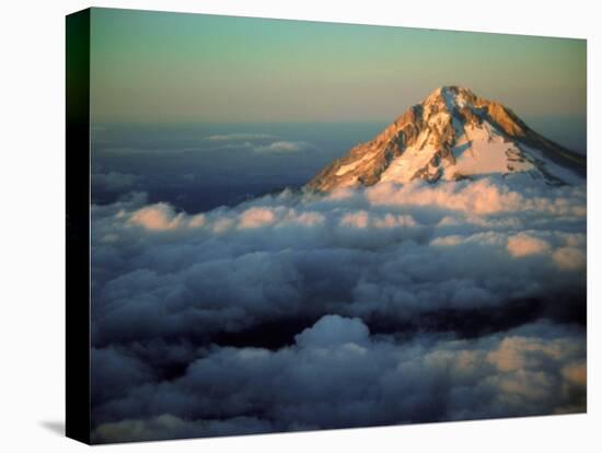 Aerial of Mt. Hood, Oregon Cascades, USA-Janis Miglavs-Premier Image Canvas