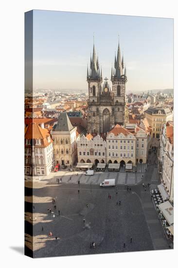 Aerial of Old Town Square. Church of Our Lady of Tryn. Prague, Czech Republic-Tom Norring-Premier Image Canvas