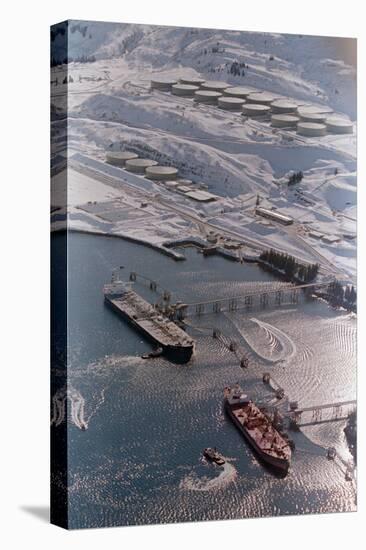 Aerial of Ships Docked in Port of Valdez-null-Premier Image Canvas