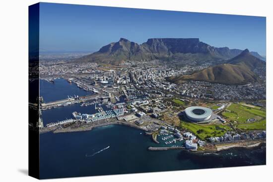 Aerial of Stadium,Waterfront, Table Mountain, Cape Town, South Africa-David Wall-Premier Image Canvas