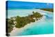 Aerial of the blue lagoon, Fakarava, Tuamotu archipelago, French Polynesia-Michael Runkel-Premier Image Canvas