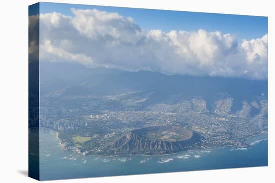 Aerial of the Diamond Head and Oahu, Hawaii-Michael-Premier Image Canvas