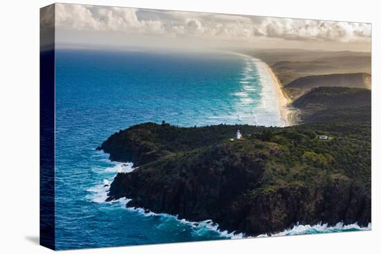 Aerial photograph of Double Island Point Lighthouse, Great Sandy National Park, Australia-Mark A Johnson-Premier Image Canvas