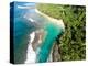 Aerial photograph of Ke'e Beach, Na Pali Coast, Kauai, Hawaii, USA-Mark A Johnson-Premier Image Canvas