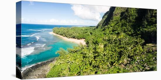 Aerial photograph of Ke'e Beach, Na Pali Coast, Kauai, Hawaii, USA-Mark A Johnson-Premier Image Canvas